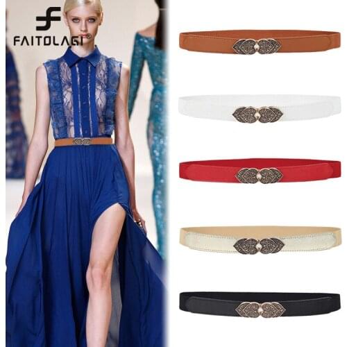 Elegant Women Belt Vintage Double-layer Heart Buckle Waistband Female Ladies Skinny Elastic Belts Cummerbunds