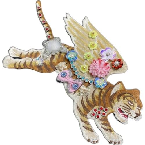 Phoenix Winged Tiger Home Decoration Painting Casual Wear Patch Denim Clothing Accessories DIYHandmade Accessories Chinese Style