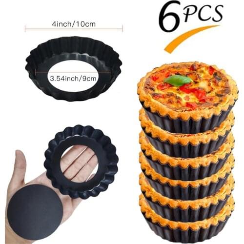 10cm Mini Pie Muffin Cupcake Pans Non-Stick Tart Quiche Flan Pan Molds Pie Pizza Cake Mold Removable Loose Bottom Round Bakeware