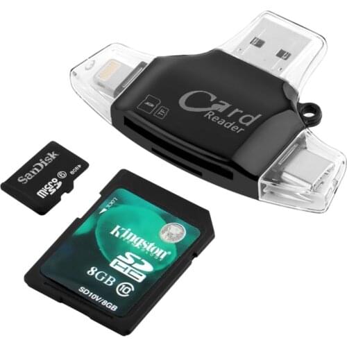 Type C & Micro USB & USB OTG Card Reader Universal OTG TF/SD for iPhone iPad MacBook Android Computer Extension Readers