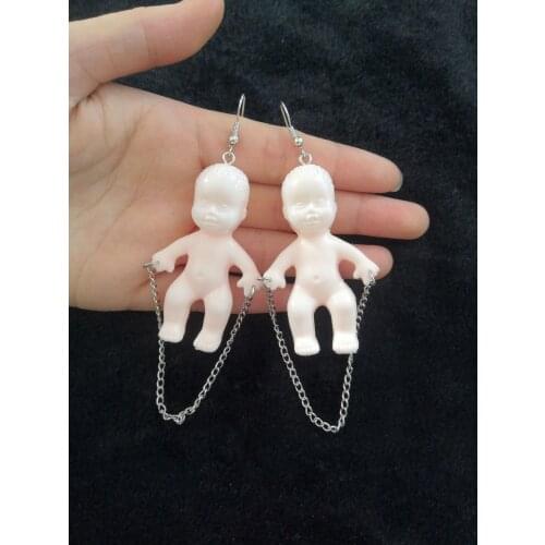Doll Earrings- Kitsch Earrings, Upcycled Jewelry, Creepy Doll Earrings, Found Object Jewelry, Cute Baby Doll Jewelry, Quirky