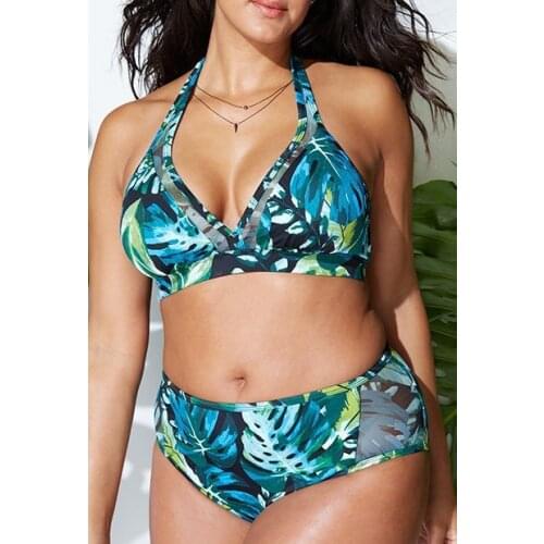 Large Size Swimsuit One Piece Swimwear Plus 2021 Beach Monokini Big Breast Woman Swimsuits Print Fat Swim Suit