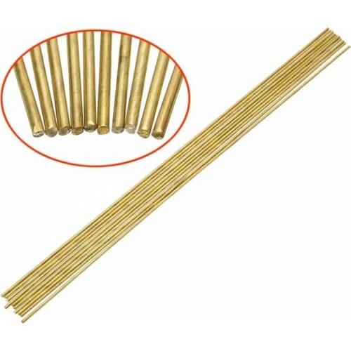 10pcs 1.6x250mm brass round rod round wire tube model, brass welding brazing electrode toys accessories stick