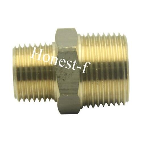 Brass BSP Pipe Hex Reducing Nipple Fitting 3/4" x 3/8" Male BSPP