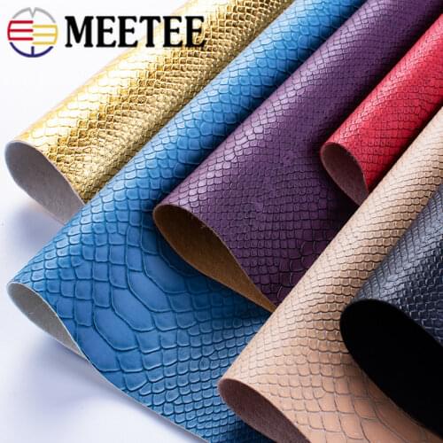 Meetee 95*138cm 0.85mm Thick PVC Synthetic Leather Fabric Imitation Snake Retro Leathercrafts DIY Clothes Bags Sofa Accessories