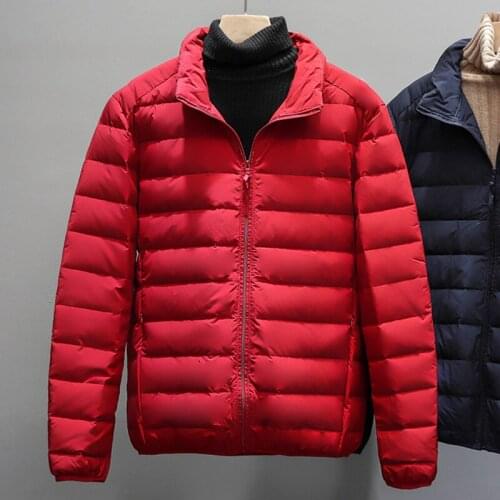 Winter Coat Men 2021 New Male Seamless White Duck Down Jackets Stand Collar Puffy Parkas Thick Warm Windbreaker Outerwear