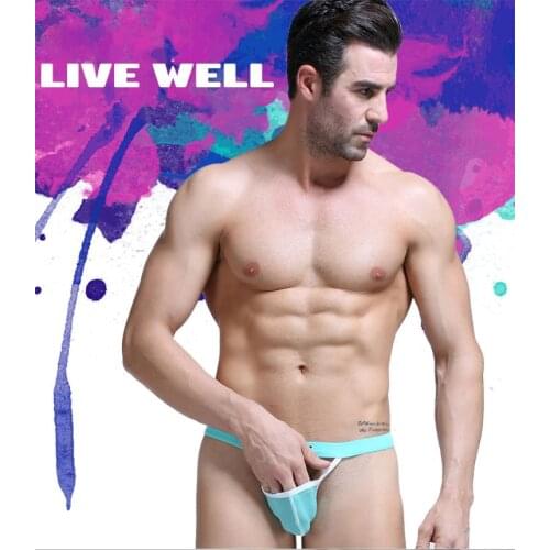 Mens Underwear Wholesale Ultra-thin Double Thong Silk Foreign Trade Underwear G-strings T Thong
