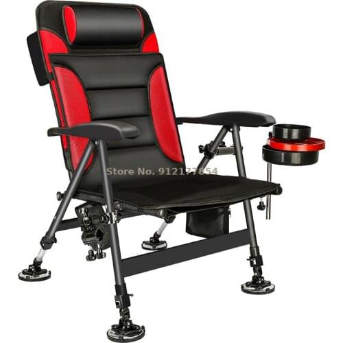 All-terrain new fishing chair thickened folding reclining multi-functional ultra-light portable fishing stool European-style fis