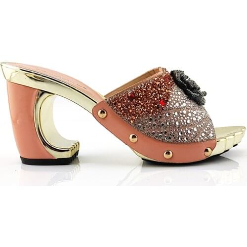 2020 New arrive African Wedding Women Shoe High Heels Italian Shoes Nigerian Shoes without Bag To Match Shoes without Bag Set