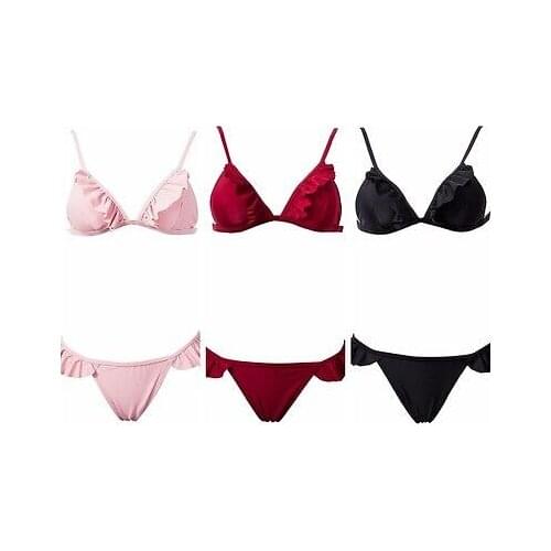 New Two pieces Bikini Set Sexy Ruffles Swimwear Women Swimsuit Swimwear Bathing Suit Brazilian Bikini Set
