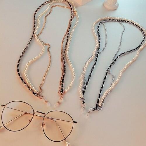 New Pearls Fashion Braid Glasses Chain Wearing Neck Holding Sunglasses Cord Drawstring Cord Reading Glasses Holder Accessories