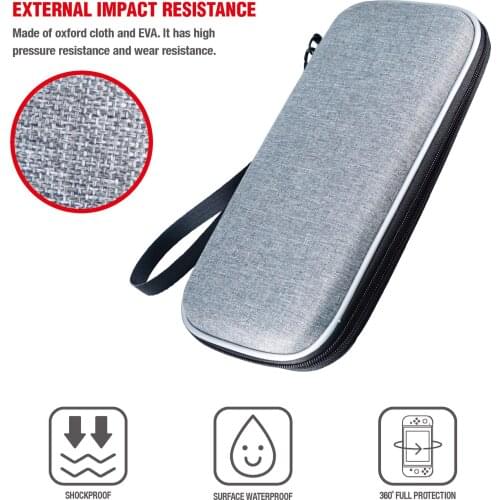 Portable Oxford Cloth EVA Hard Waterproof Pack Carrying Storage Protective Bag with Silicone Caps for Nintend NS Switch Console