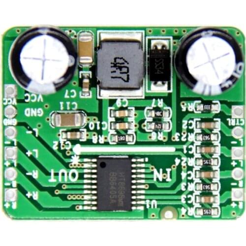 Digital Power Amplifier Board Class D 2x5W Dual-Channel HT8698 Differential Input 2.5-5.5V Boost Adjustable