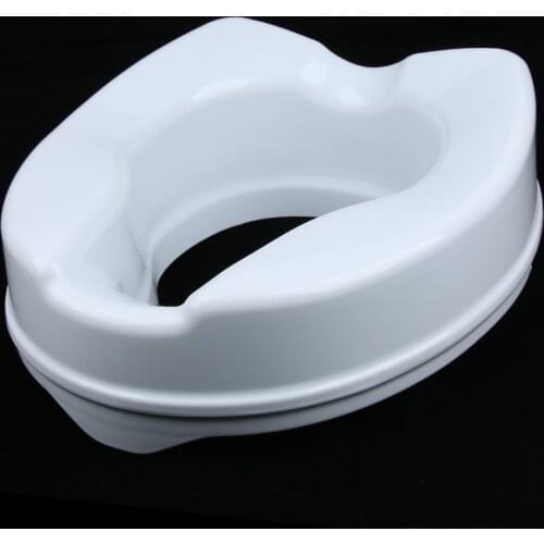 Toilet Potty Seat Riser Raised Elongated Lifter Extender without Cover 4inch for Patient Elderly Handicapped, Pregnant Women