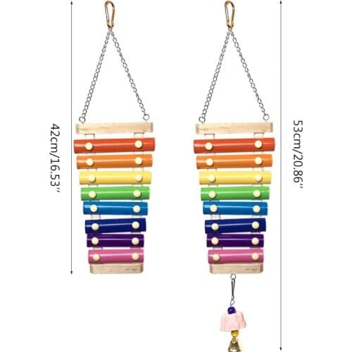 Parrot Educational Chicken Xylophone Toy for Hens Suspensible Wooden Chicken Coop Chew Pecking Toy Macaw Training Play