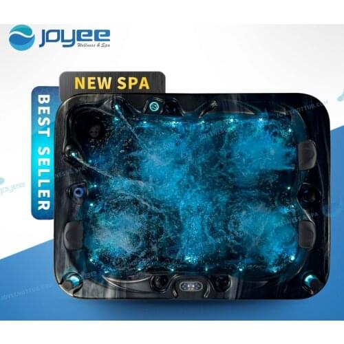 JOYEE Luxury Black Acrylic Balboa Whirlpool Jet Massage Garden Spa Hot Tub for 3 Person Outdoor Hydro Jacuzzi