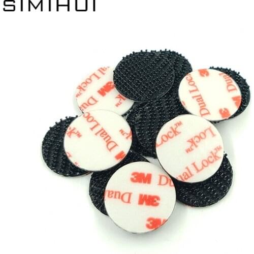 3M SJ3550 Dual Lock Tape Buckle Self Adhesive Reclosable Mushroom Black, 23mm Diameter Circle