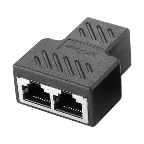1 to 2 LAN Net work Ethernet Dual Straight Head Lan Wire Joiner Coupler RJ45 CAT 5 5E 6 6a Extender Plug Network Cable Connector