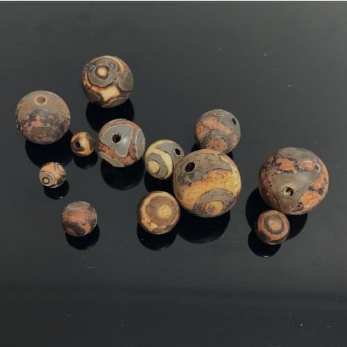 Vintage Jewelry Buddha Prayer Beads DIY Accessories Loose Beads Three Eyed Natural Tibetan Dzi Agates Beads Making for Bracelets