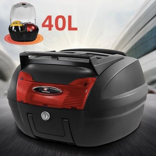 40L Motorcycle Tour Tail Box, Motorcycle Luggage Box for Luggage Storage, Top Case with 2 Keys Multifunctional Scooter Luggage