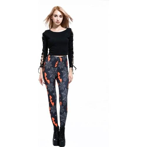 2020 Hallowee Style Women Leggings brushed fabric iHigh Waist Legging Winter Cropped Pants Slim Fitness Leggins Sexy Gym Clothes