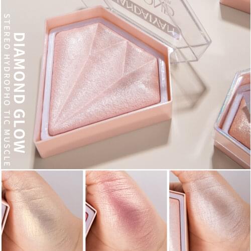 Face Glitter Highlighter Powder Makeup Highlight Diamond Glow Shine Metallic Brighten Facial Body Contour Luminous Corrector 1Pc