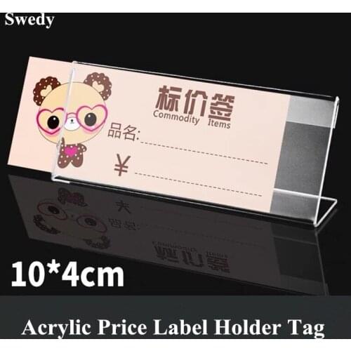 10 Pieces 10x4cm Counter Top Mini Acrylic Sign Holder Display Stand Price Name Card Tag Label Display Stands