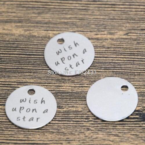 10pcs wish upon a star charm silver tone message charm pendant 20mm