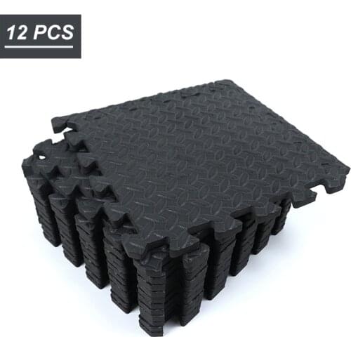 12PCS 30*30cm Sports Protection Gym Mat EVA Leaf Grain Floor Mats Yoga Fitness Non-Slip Splicing Rugs Thicken Shock Room Workout
