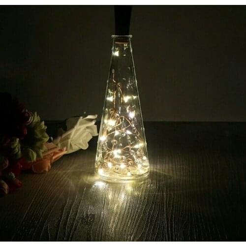 2m 20-LED Copper Wire String Light With Cork Bottle Stopper For Glass Craft Fairy Valentines Wedding Decoration Lamp Xmas Party