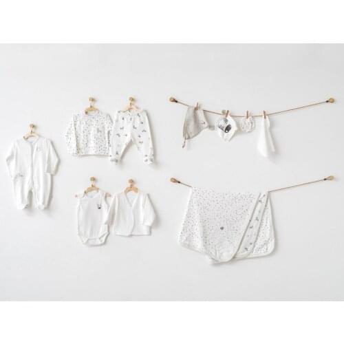 Andywawa AC21001 ZZZ Zebra Newborn 10 Piece The Zibin Set ecru