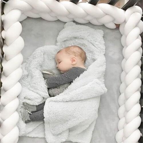 Baby Bed Bumper Infant Cradle Pillow Knotted Braided Knot Crib Bumper Kids Bed Baby Cotton Protector Baby Room Decor