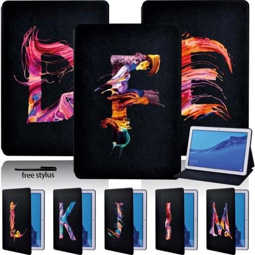 For Huawei MediaPad T3 8.0 /MediaPad T3 10 9.6 /MediaPad T5 10 10.1 Pu Leather Stand Anticollision Tablet Case+Stylus