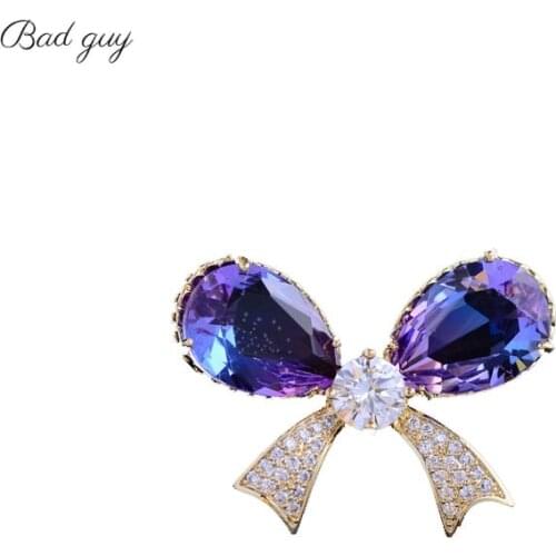 Bad Guy Zircon Brooch Pin Bowknot Brooch Fashion Jewelr for men Cute Metal Plant Weddings Party Office Brooch Pins Gifts Jewelry