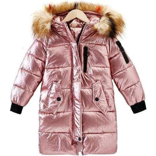 Childrens winter jacket clothing girls clothing girls hot coat collar long hat low cotton coat coat coat childrens clothing