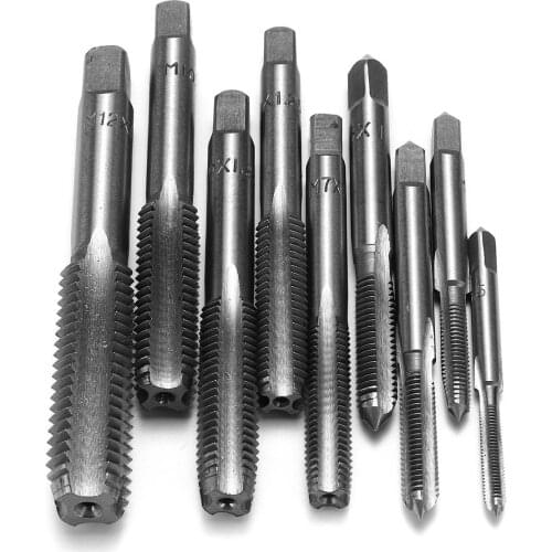 DORESUPP 2Pcs M3 to M12 Industrial Metric HSS Right Hand Thread Tap Plug Taps Drill Bits