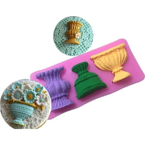 European Vase Shape DIY Wedding Decoration Baking Tools Liquid Silicone Mold Fondant Cake Molds Chocolate Candy Biscuits Moulds