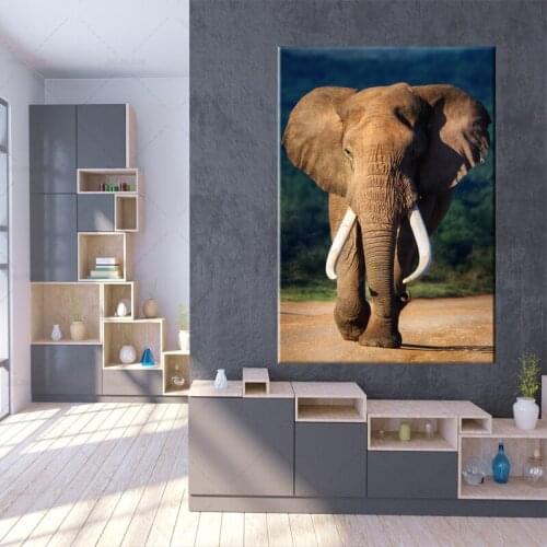 Canvas Art Elephants Print African Sunset Poster Wild Animal Poster Wall Art Modular Pictures Living Room Home Decor