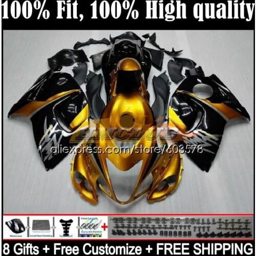 Injection For SUZUKI Hayabusa GSXR1300 96 97 98 99 00 01 20CL.24 GSXR 1300 CC 2002 2003 2004 2005 2006 2007 Fairing Golden black