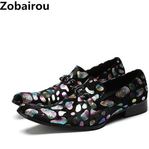 Italian shoes men leather pointed toe dress shoes smoking business slippers formal shoes elegant loafers plus size sapato social