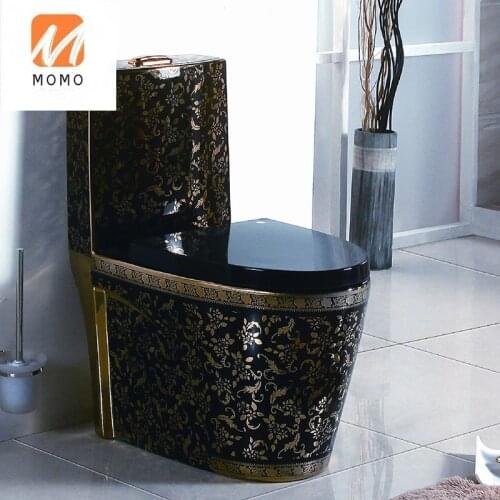 High temperature firing black gold grain ceramic toilet dh567 Biological Toilet Closestool Toilet Seat Camping Toilet