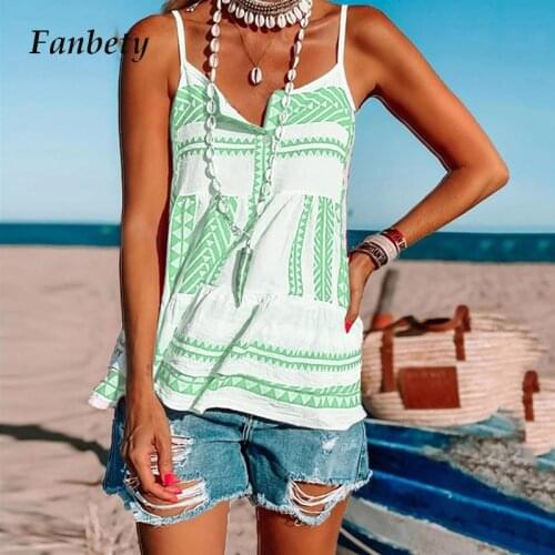 Summer Beach Style Women Square Collar T-Shirt Loose Striped Print Sleeveless Tees 5XL Sexy 2021 Female Streetwear Slim Fit Tops