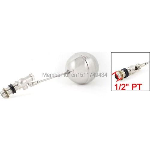 Tank Pool Liquid Level Metal Floating Ball Valve 1/2" PT Threaded 2pcs
