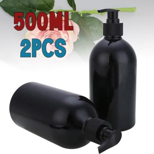 2pcs 500mL Empty Lotion Pump Bottles Shampoo Container Dispenser Refillable For Shampoo Hair Conditioner Storing Outdoor Travel