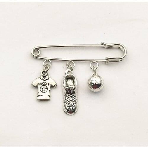 Fashion creative charm football shoes /Football /Soccer suit Sports creative brooch, sport souvenir, denim collar badge brooch
