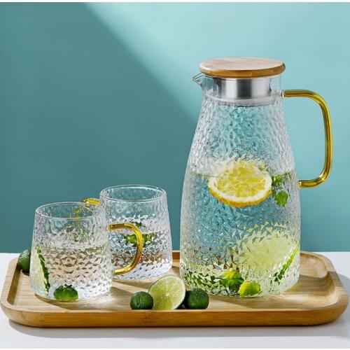 High-temperature Drop-resistant Glass Water Cup Set Kettle Home Living Room Large-capacity Bubble Tea Cup Luxury Cups
