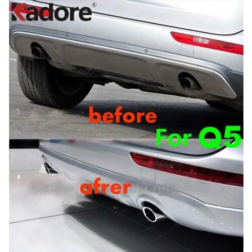 For Audi Q5 2010 2011 2012 Stainless Steel Exhaust Muffler Trim End Silencer Tip Bottom Exhaust System