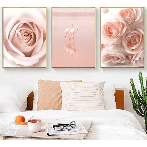 Rose Flowers Trees Lake Flamingo Quote Wall Art Canvas Painting Nordic Posters And Prints Wall Pictures For Living Room Decor