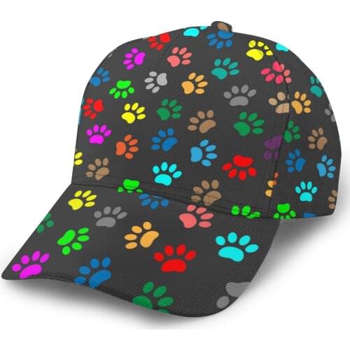 2021 New Baseball Cap Fishing Caps Men Outdoor Hunting Hat Hiking Hat Colorful Animal Paw Prints