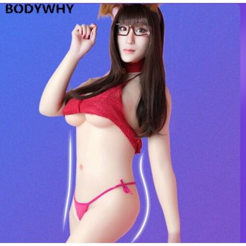 NEW Transgender Fake Chest Jumpsuit Transgender Silicone Breast Form Fake Vaginal Silicone Underwear Party Masquerade CD Bra